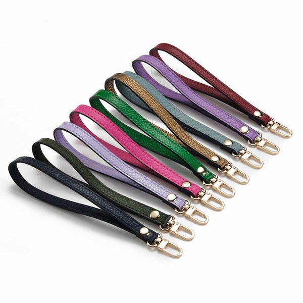 29 Colors, Leather Purse Strap, Mini Clutch Bag Handbag Handle, Wristlet Strap for Wallet, Replacement Handle for Zip Pouch, Bag Accessories