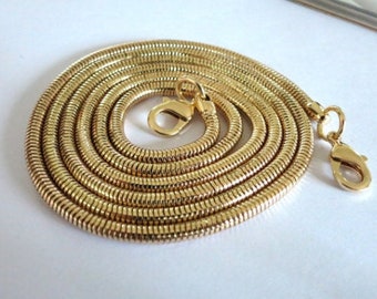 4mm DIY Gold Plated Round Chain, Shoulder Strap Aluminum Snake Chain, links Purse clutch sac portefeuille sac à main Câble fermoir Chaîne de bijoux Chaîne