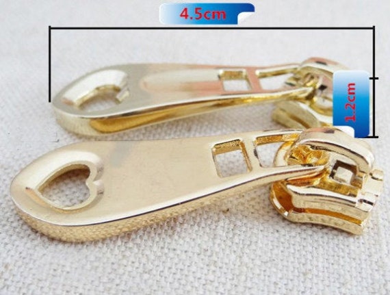 5 metal zipper gold track double zipper sliders zipper head 90cm