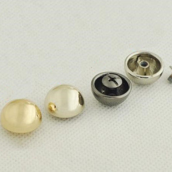 5 ensembles 15mm Rivet Studs Spikes, Gold Silver Black Screwback Studs, Ball Rivet Studs, Purse Nail, Cap Screw Studs, New Replacement Studs