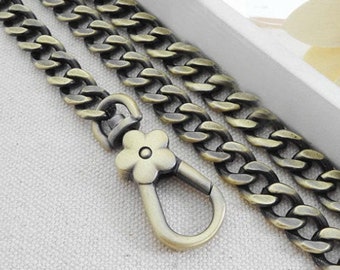 9mm Width Bronze Purse Chain,Metal Crossbody Strap Replacement Bag Chain Clasp Anti Brass Clutch Links Handle Handbag Shoulder Iron Chain