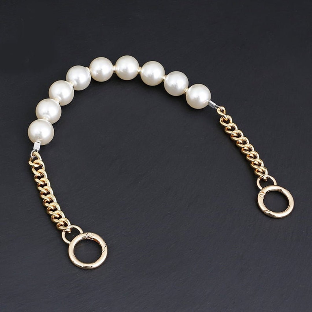 38CM Long Gold/ Silver Purse Chain Strap Bling Pearls Bag Etsy