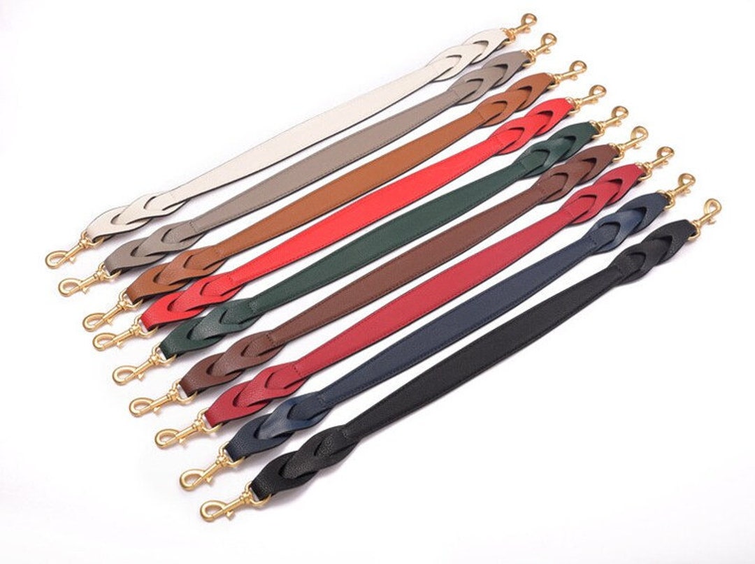 1 2.4CM Wide Full Grain Leather Purse Straps, Black Bag Strap, Short