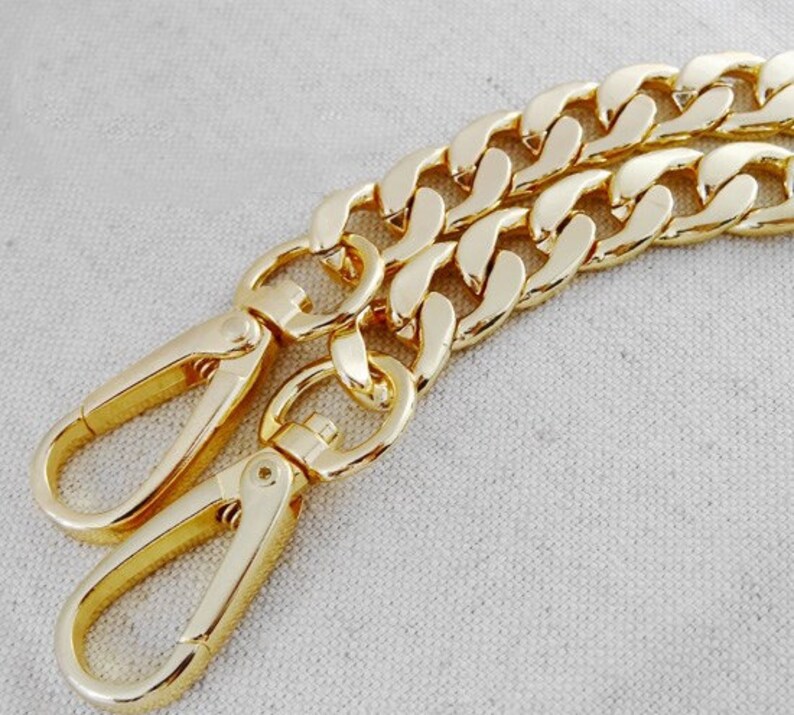 1 Pcs 12mm Gold Bag Chain Metal Snap Clasps Purse Strap Etsy
