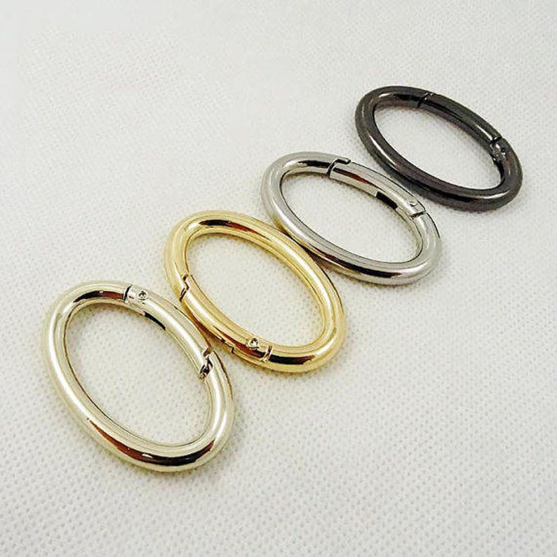 10Pcs Metal Gold Purse Clasp Oval Spring Ring Clasp Round Etsy