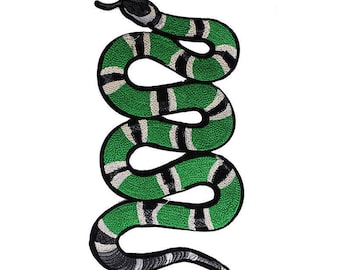 1 Pcs Large SNAKE Pattern Green Patch, Applique Patch Decoration, Back Patch Embroidered Sew on Patch, iron on Sewing Patches,New Diy Supply