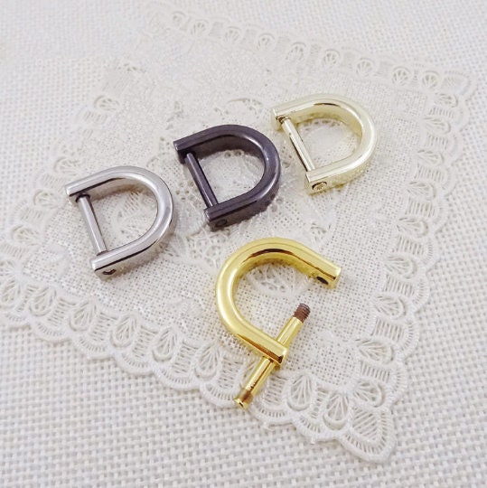 4pcs Inner 16mm Gold D-rings, Removable Strap D Ring Hook, Rivet