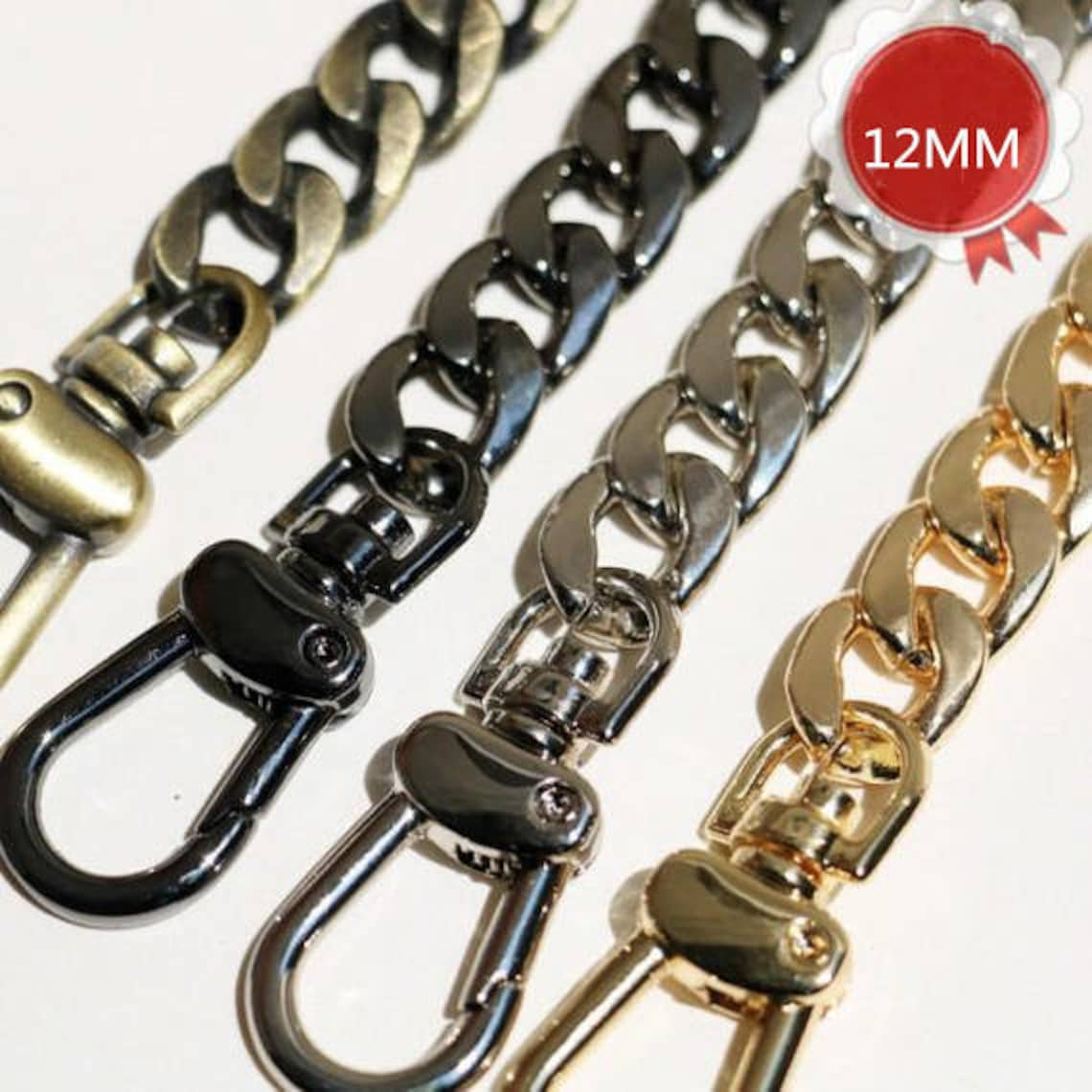 1 Pcs 12mm Sling Bag Chain Metal Link Clasp Purse Strap Etsy