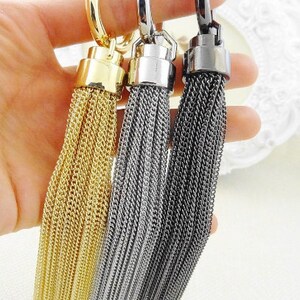 1Pcs Copper Jewelry DIY Necklace Pendant Accessories, Handbag Tassel Charms, Key Ring Bag Chain Supply, Car key Findings, Purse Wallet Charm image 2