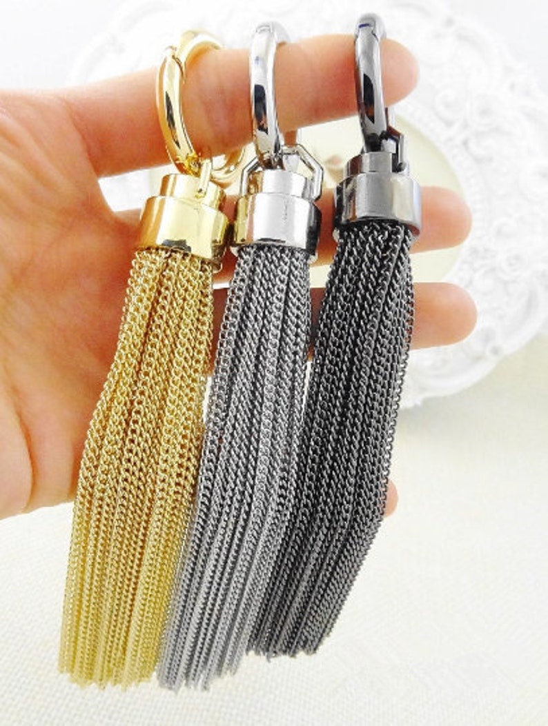 1Pcs Copper Jewelry DIY Necklace Pendant Accessories, Handbag Tassel Charms, Key Ring Bag Chain Supply, Car key Findings, Purse Wallet Charm image 2