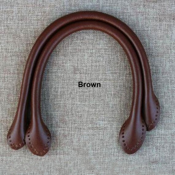 A Pair of Leather Bag Handles 37cm Handbag Handle Round End Etsy