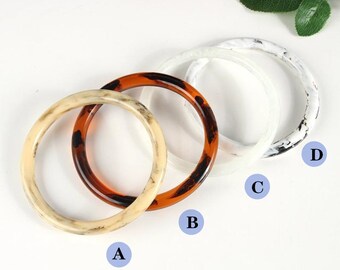 2pcs 12cm(4.7") Acrylic Resin Purse Handle, Round Plastic Handbar Buckle, for Handcraft Leather Fabric Wallet Making, Bag Strap Clasp Holder