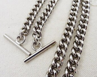 9mm T-Bar Silver Replacement Chain Shoulder Strap Metal link OT Clasp Purse Chain Clutch Bag Wallet Handbag Cable Clasp Crossbody Chain