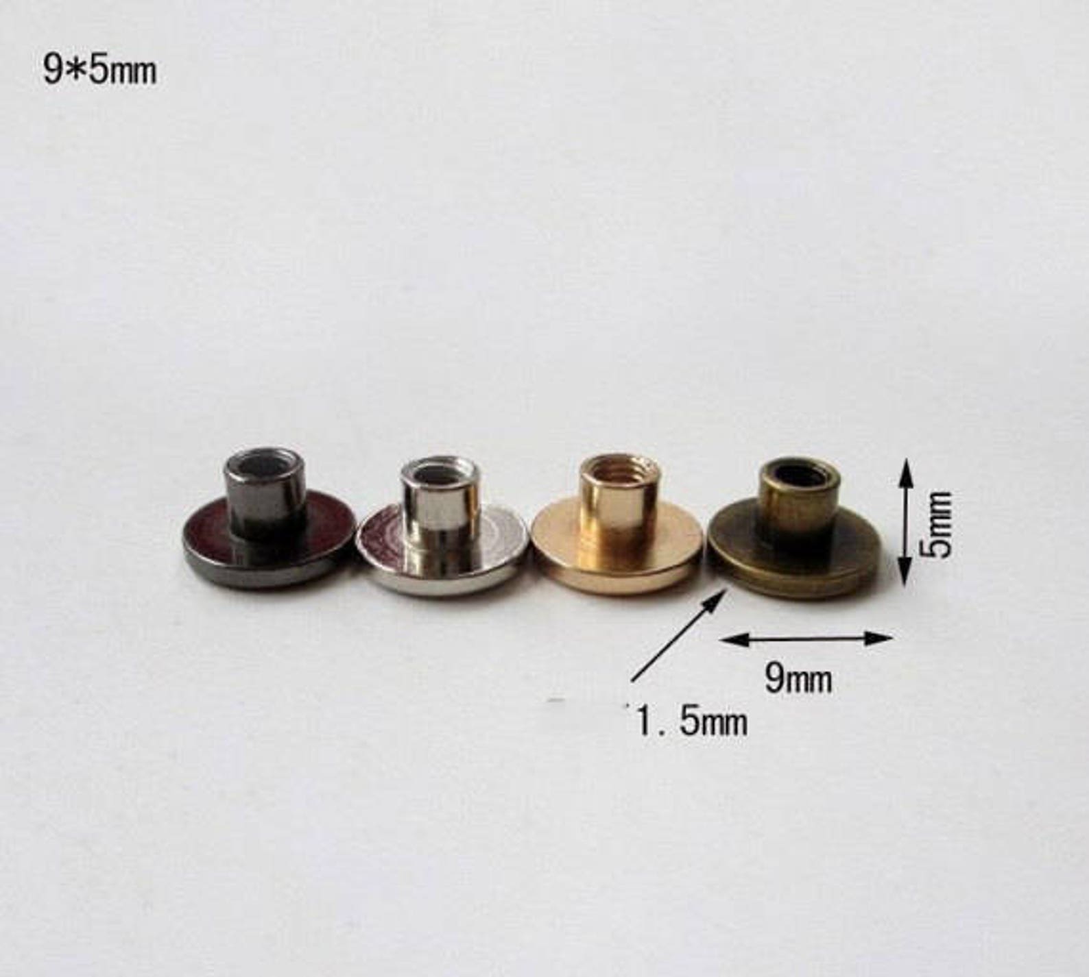 5 Sets 8mm Flat Head Rivet Studs Spikes Gold Screwback Studs Etsy