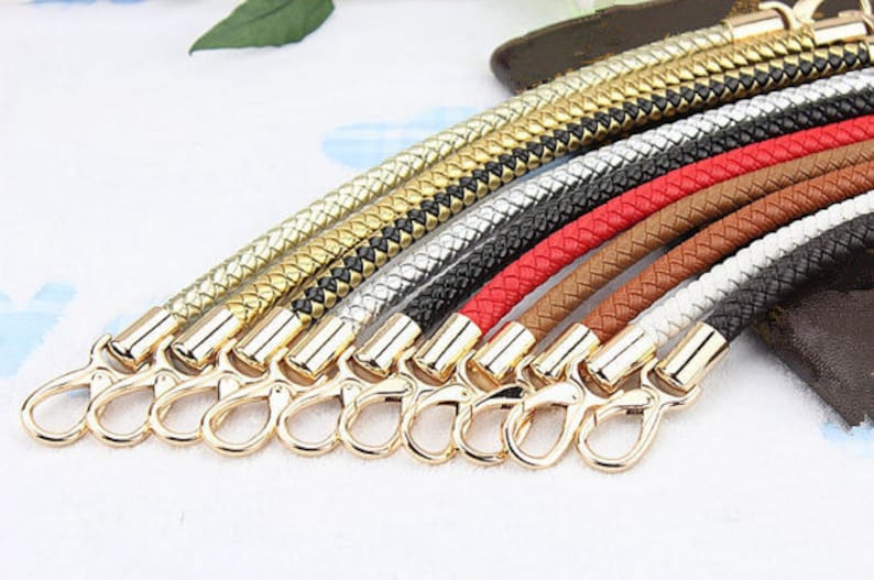 1 Pair Woven Leather Purse Strap Metal Clasps Bag Strap - Etsy