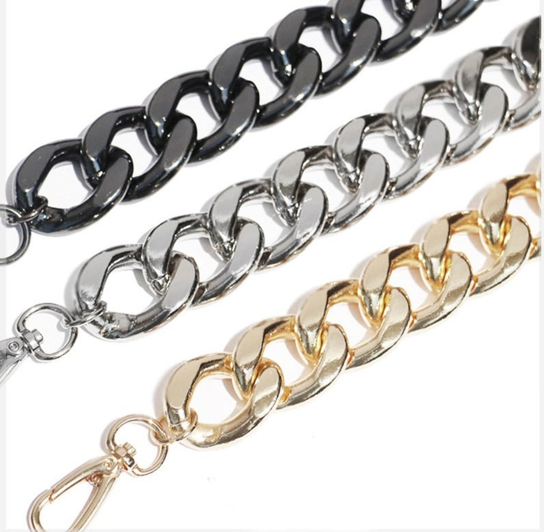27mm New High Quality Gold Purse Chain Strap, Silver Bag Handle Chain