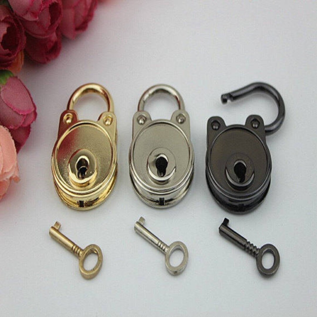 1 Set 45x28mm Circular Padlocks, Bags Lock Catch, Purse Clutch Key Lock