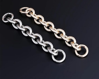 23mm Wide Metal Purse Chain Strap, Handbag Clutch Top Handle, Bag Extension Chain with O Ring Clasps, Shoulder Cross body Bag Extender Chain