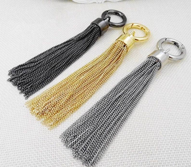 1Pcs Copper Jewelry DIY Necklace Pendant Accessories, Handbag Tassel Charms, Key Ring Bag Chain Supply, Car key Findings, Purse Wallet Charm image 1
