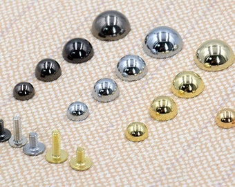 10 Sets 8mm Ball Screw Rivets Hardware Part Handbag Fastener Belt Stud Spikes Screwback Chicago Nail Brass Solid Concho Copper Nickel Studs