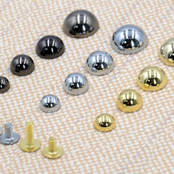 10 Sets 8mm Ball Screw Rivets Hardware Part Handbag Fastener Belt Stud Spikes Screwback Chicago Nail Brass Solid Concho Copper Nickel Studs