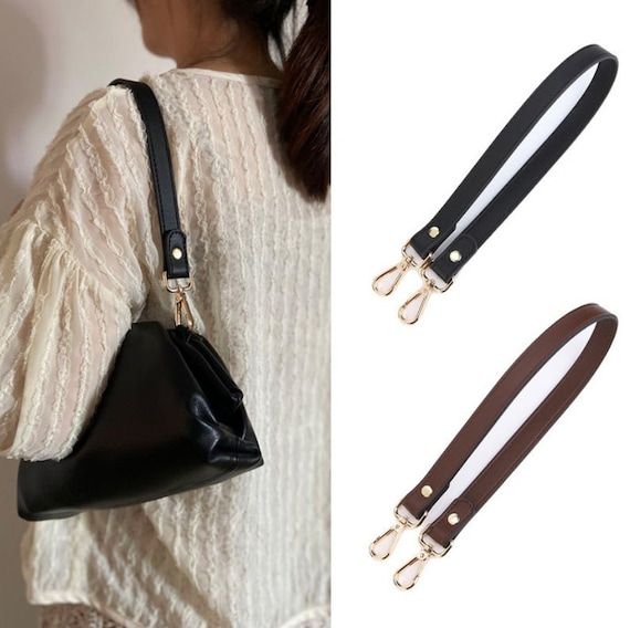 1.8cm Width, 54cm Long, Black Brown Leather Purse Strap, Bag Strap