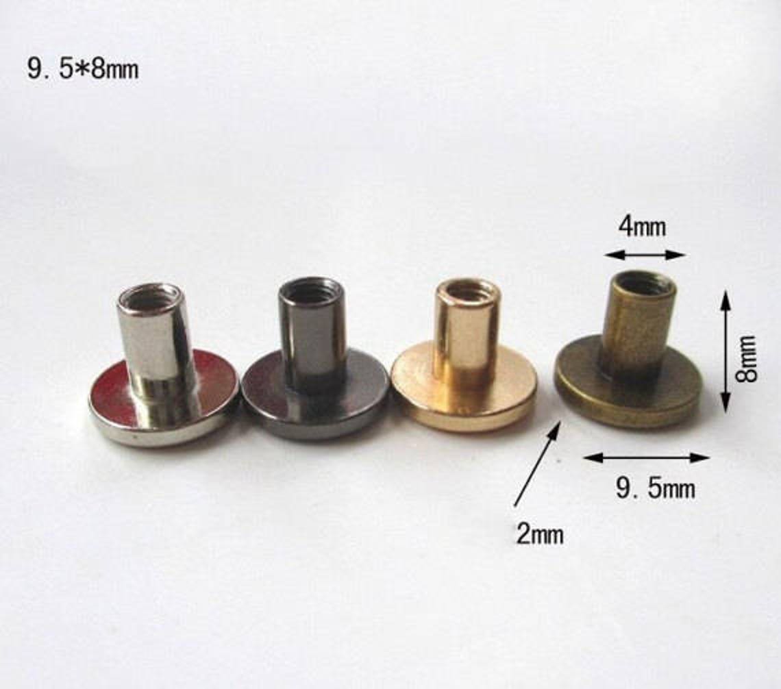 5 Sets 8mm Flat Head Rivet Studs Spikes Gold Screwback Studs Etsy