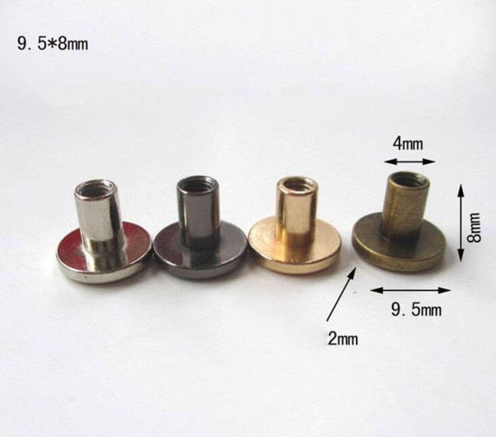 5 Sets 8mm Flat Head Rivet Studs Spikes Gold Screwback Studs Etsy UK