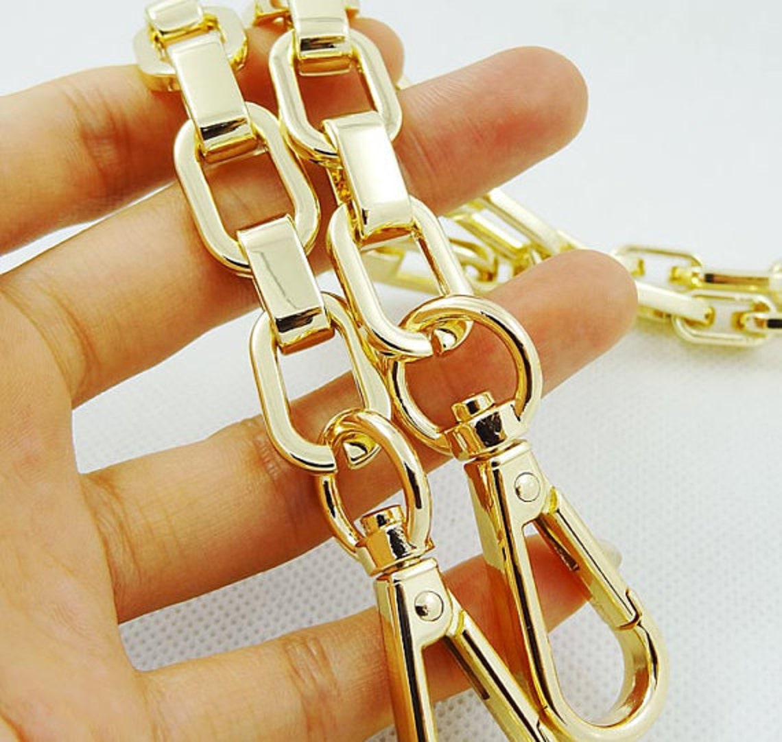 1 Pcs 12mm Golden Bag Chain Metal Clasps Purse Strap Chain Etsy