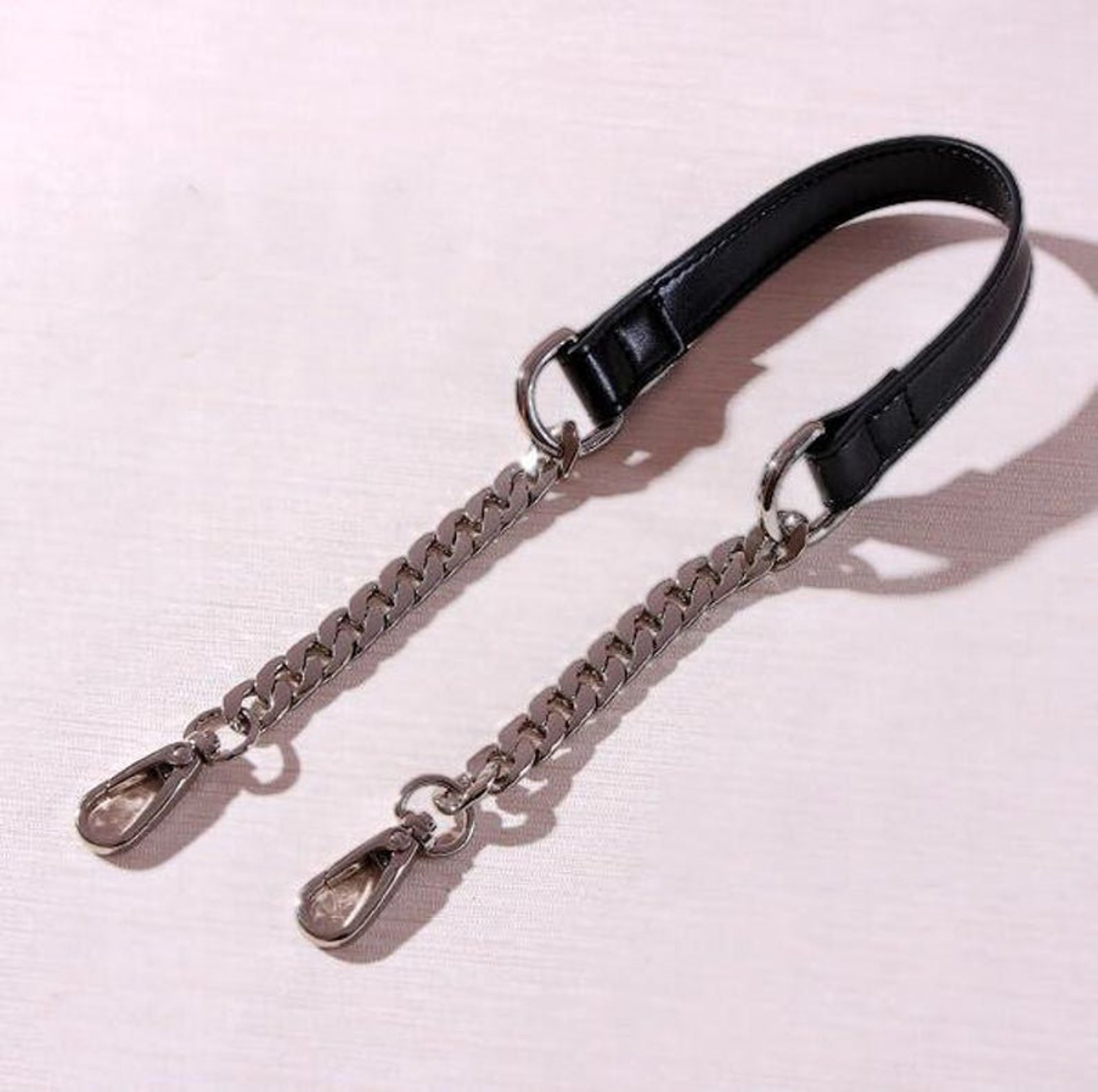 12mm Black Leather Purse Chain Strap Metal Shoulder Handbag Etsy UK
