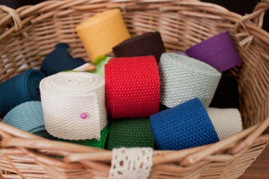 5 Yards, 2.5cm / 1 Inch, DIY Strap Tape, Thick Cotton Canvas Solid