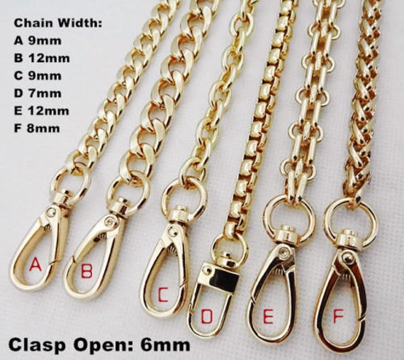 1 Pcs Gold Chain Metal Snap Clasps Purse Strap Chain Etsy