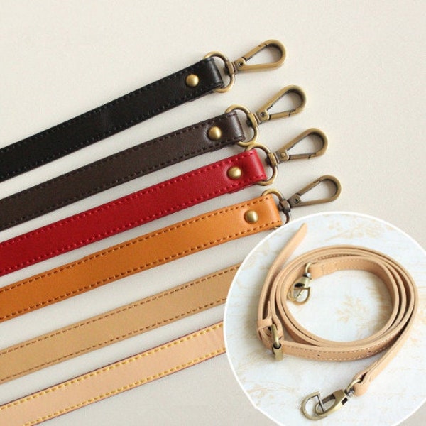 1.8cm (0.7")Width, Adjustable Colorful Genuine Leather Shoulder Purse Strap Chain, Crossbody Bag Chain Strap, Handbag Handle, Satchel Strap