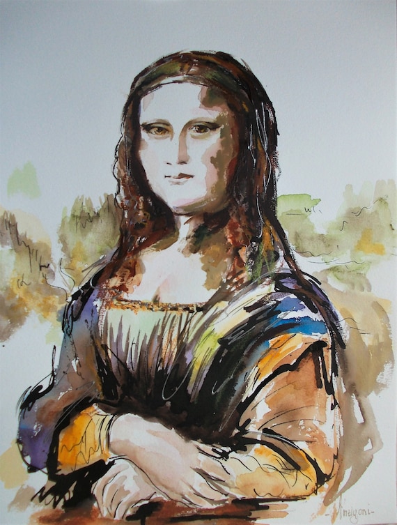 Original Mona Lisa Paintingmona Lisa Wall Artleonardo Da Etsy