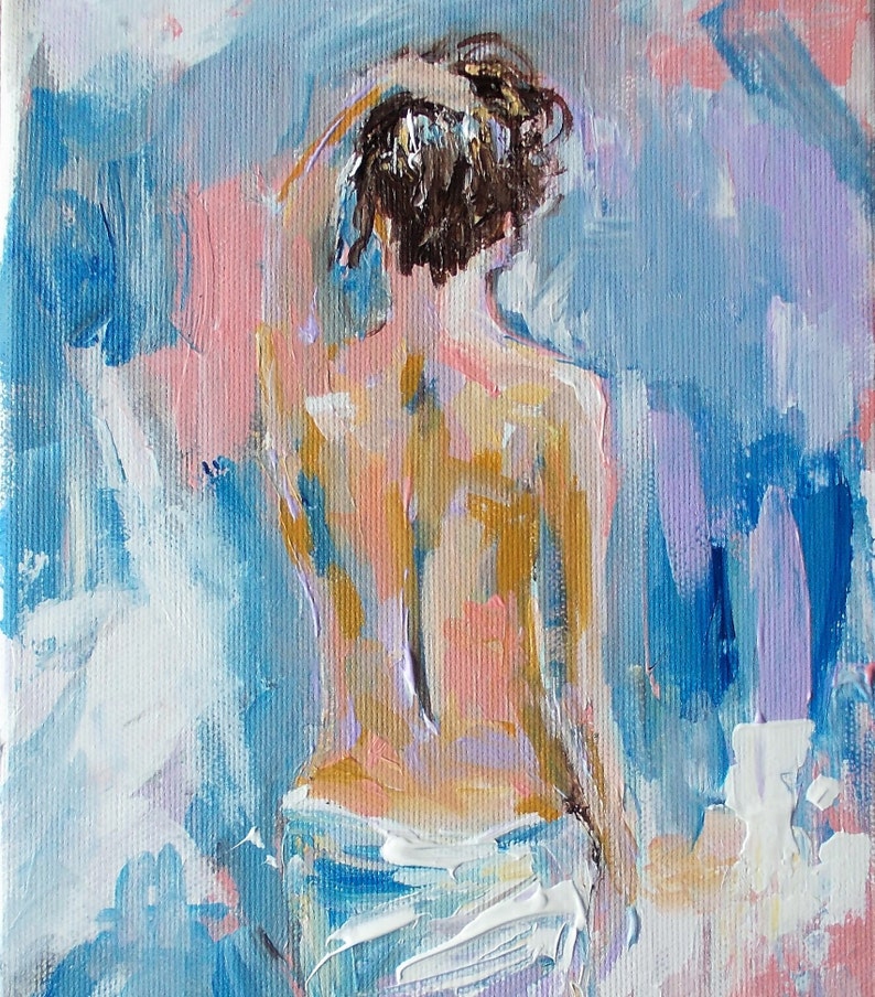 Femme Originale Abstraite Peinture Sur Toile Acrylique Femme Etsy