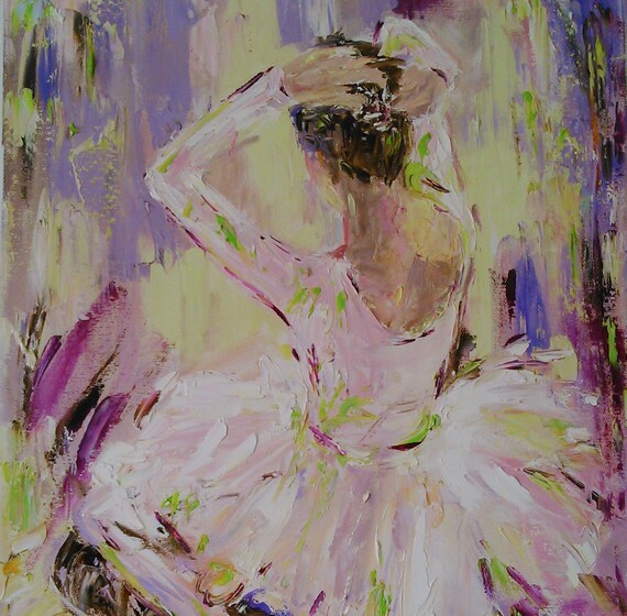 Original Ballerina Oil Painting on Canvaspalette Knife | Etsy