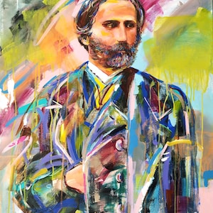 Giuseppe Verdi,Composer Portrait,Music Painting,Classical Music Art,Opera Art