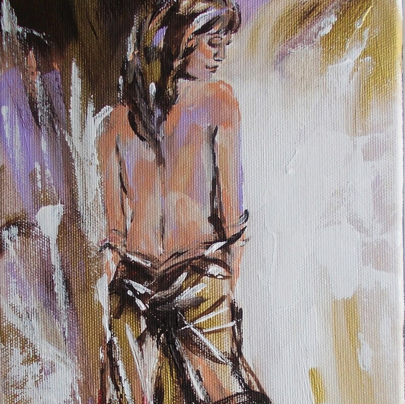 Femme Originale Peinture Sur Toile Acrylique Femme Peinture Etsy