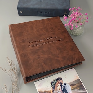 Personalized Wedding Photo Album, Album with Sleeves for 100-200 4x6 / 10x15cm Photos, Anniversary Album image 1