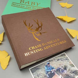 Hunting Fishing Photo Album with Sleeves, Slip in Photo Book for 4x6 Photos, Personalized Our Adventure Book, Gift for Him for Her