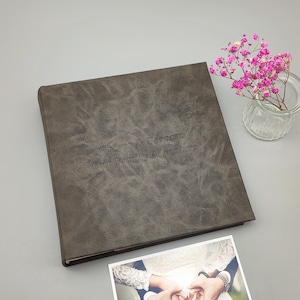 Slip in Photo Album, Personalized PU Leather Album with sleeves, Memory Book, A life time of adventures image 4