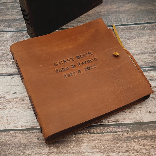 Leather Guest Book Etsy