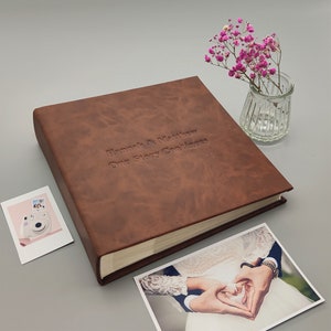Personalized Photo Album with Sleeves, Slip In Album for 100/200/300 4x6 Photos, Custom Wedding Album, Family Album, Personalized Gifts