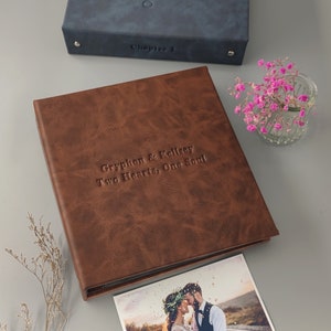 Personalized Wedding Photo Album, Album with Sleeves for 100-200 4x6 / 10x15cm Photos, Anniversary Album image 5