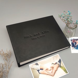 Personalized Photo Album, Wedding Photo Guest Book, Black Color Scrapbook Album, Brown, Grey,  Pink, Dark Blue, Rose Red, more colors album