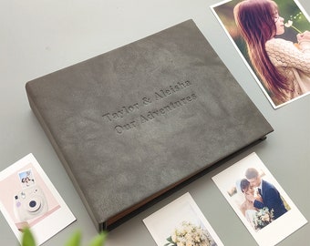 Personalisiertes Leder Fotoalbum, Hardcover Hochzeit Gästebuch, Individuelles Blankobuch als Scrapbook Album, personalisiertes Geschenk