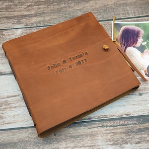 Wedding Guest Book, Instax Mini Album, Personalized Leather Wedding Photo Album for 4x6 photos