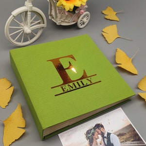 Persoalized Photo Album, Slip in Album with Pockets for 4x6 photos, Custom gift for him for her, Birthday Gifts