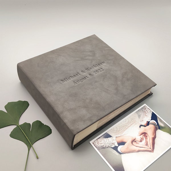 Personalized Leather Photo Album, Slip in Album, Family Photo Album, Travel Photo Album, Anniversary Scrapbook Album