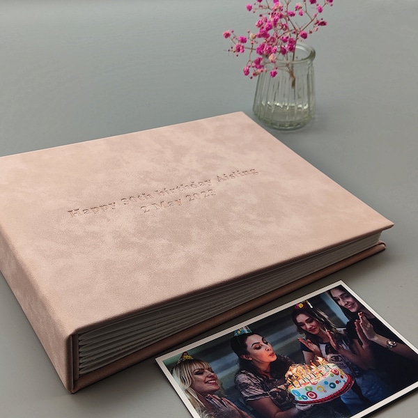 Personalisiertes Geburtstagsgeschenk, individuelle Geschenke für ihn für sie, geprägtes Scrapbook-Fotoalbum